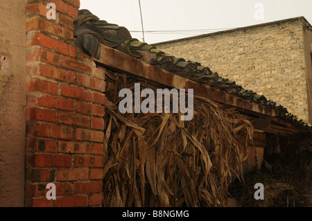 Cina Xian Shaanxi quarti musulmana di fango di vecchia casa di mattoni Foto Stock