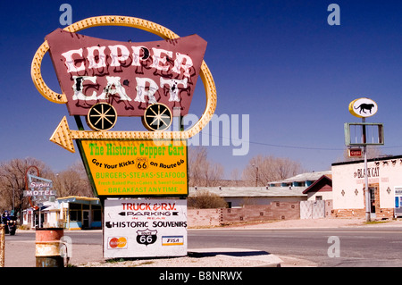 La storica Route 66 in Saligman Arizona Foto Stock