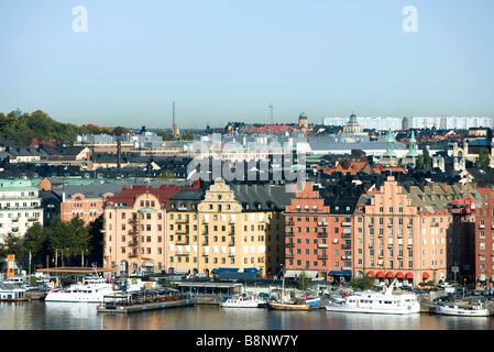 La Svezia, Stoccolma, Gamla Stan, vista fronte mare Foto Stock