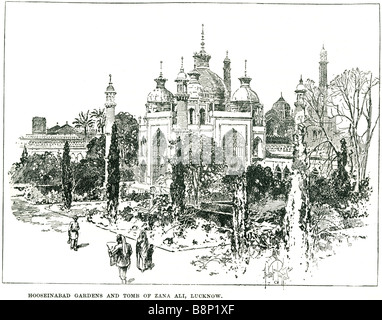 Giardini hooseinabad tomba zana ali Lucknow ribellione indiana del 1857 Foto Stock