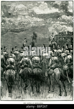 Battaglia di Sadowa koniggratz 1866 Austro-Prussian guerra impero austriaco Foto Stock