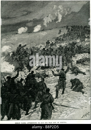 Osman Nuri Paşa tentativo 1832 1900 assedio di Pleven 1877 Foto Stock