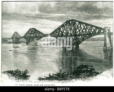 Via ponte a sbalzo ponte ferroviario Firth of Forth Scozia Edinburgh Foto Stock