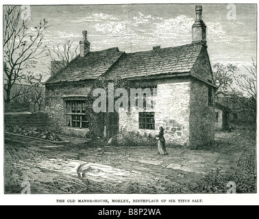 Old Manor House morley, luogo di nascita di Sir tito sale produttore di Leeds politico filantropo 1803 Foto Stock