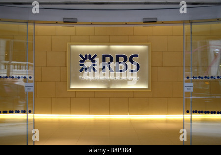 L'ingresso al Royal Bank of Scotland (RBS) capo ufficio su Bishopsgate, London. Feb 2009 Foto Stock