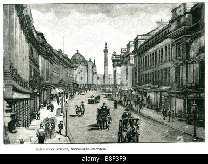 Earl Grey Street titolo Newcastle sul Tyne North Shields Foto Stock