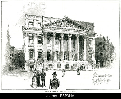 Mansion House London 1835 City Inghilterra Lord Mayor Foto Stock