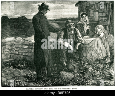 Padre Mathew Theobald colpite dalla carestia poveri 1845 Foto Stock