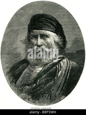 Giuseppe Garibaldi 4 Luglio 1807 2 Giugno 1882 Italiano politico militare Carbonari patriota italiano rivoluzionari Foto Stock