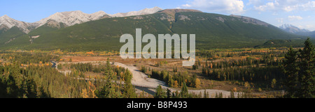 Vista panoramica dal Villaggio di Kananaskis rim trail, Canada Foto Stock