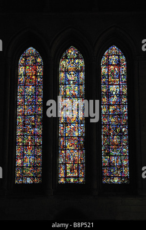 Le vetrate della Cattedrale di Reims Francia Foto Stock