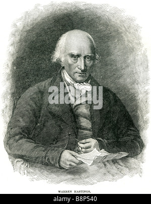 Warren Hastings 6 Dicembre 1732 - 22 agosto 1818 primo Governatore generale del Bengala privato consigliere Foto Stock