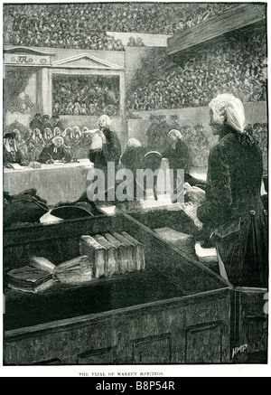Trial Warren Hastings Dicembre 1732 22 agosto 1818 governatore generale del Bengala privato consigliere Foto Stock