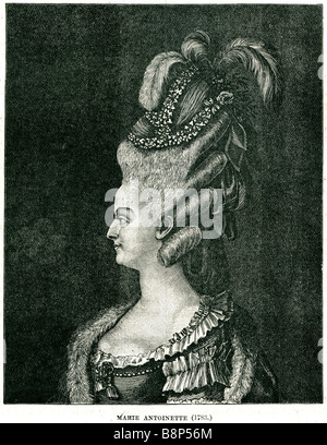 Maria Antonietta Josèphe Jeanne de Habsbourg-Lorraine francese il 2 novembre 1755 Paris 16 Ottobre 1793 Foto Stock