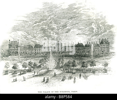 Palace Palais des Tuileries royal Paris Louvre courtyard River Seine Francia - Francese Foto Stock