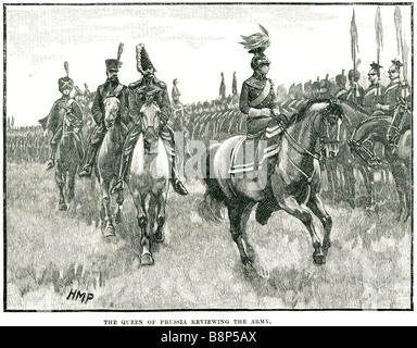 Regina di prussia rivedendo l'esercito Luise Auguste Wilhelmine Amalie 1776 1810 Foto Stock