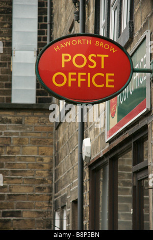 Post Office segno Haworth Yorkshire England Regno Unito (c) Marc Jackson Fotografia Foto Stock