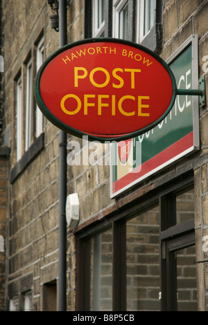 Post Office segno Haworth Yorkshire England Regno Unito (c) Marc Jackson Fotografia Foto Stock