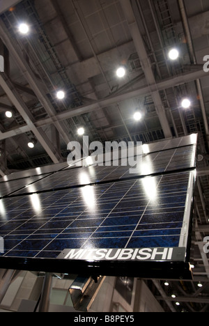 Una grande cella solare batteria da Mitsubishi al PV Expo 2009, Tokyo International Exhibition Center di Tokyo, 26 febbraio 2009. Foto Stock