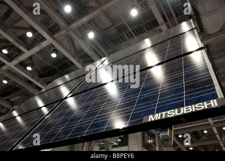 Una grande cella solare batteria da Mitsubishi al PV Expo 2009, Tokyo International Exhibition Center di Tokyo, 26 febbraio 2009. Foto Stock