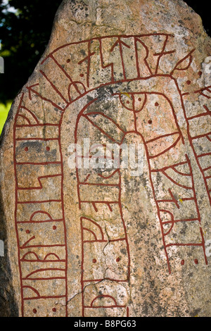 Iscrizioni su un runestone Foto Stock