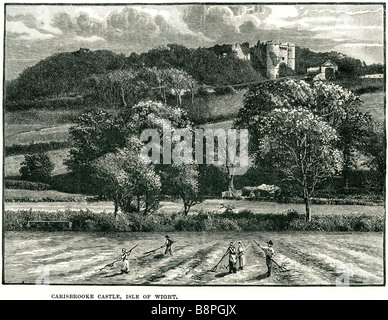 Il castello di carisbrooke Isle of Wight Carisbrooke Castle è una storica motte-e-bailey castello situato nel villaggio di Carisbrooke, Foto Stock