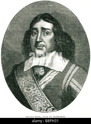George Monck, primo duca di Albemarle, KG (6 dicembre 1608 - 3 gennaio 1670) era un soldato inglese e uomo politico e una figura chiave Foto Stock