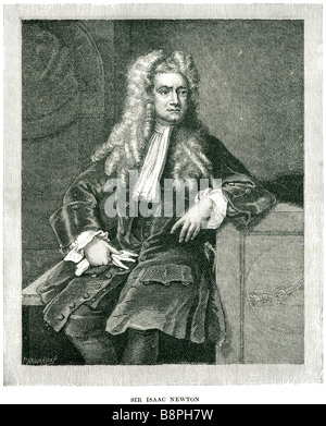 Sir Isaac Newton, FRS (4 gennaio 1643 - 31 marzo 1727 [OS: 25 dicembre 1642 - 20 Marzo 1727])[1] fu un fisico inglese, matematica Foto Stock