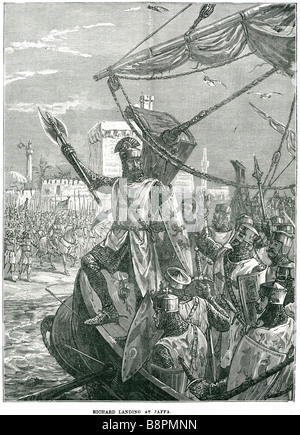 Richard in atterraggio a Jaffa Richard I (8 settembre 1157 - 6 Aprile 1199) era il Re di Inghilterra dal 6 luglio 1189 fino alla sua morte nel 119 Foto Stock