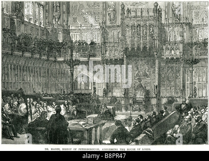 William Connor Magee Vescovo di Peterborough affrontando House of Lords commons 1869 Foto Stock