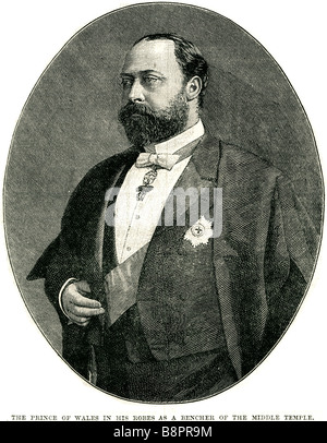 Il principe del Galles Edward VII 1841 1910 re Regno Unito Domini britannici imperatore India accappatoi bencher middle temple Foto Stock