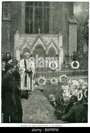 Funerale signore beaconsfield hughenden Benjamin Disraeli 1804 1881 conservatore britannico più figura letteraria Foto Stock