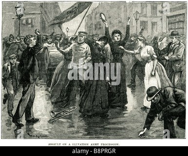 Assalto Esercito della salvezza processione 1881 opposizione armata rossa rocce ratti tar aggressioni fisiche Foto Stock