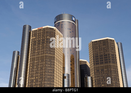 General Motors World Headquarters presso il Renaissance Center di Detroit Michigan STATI UNITI Foto Stock