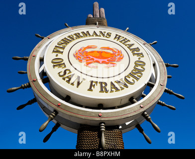 Segno per Fisherman Wharf ,San Francisco, California, Stati Uniti d'America Foto Stock