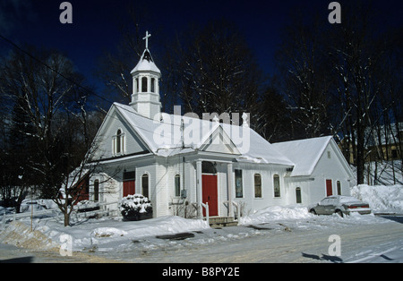 A church in Stowe, Vermont, USA. Foto Stock