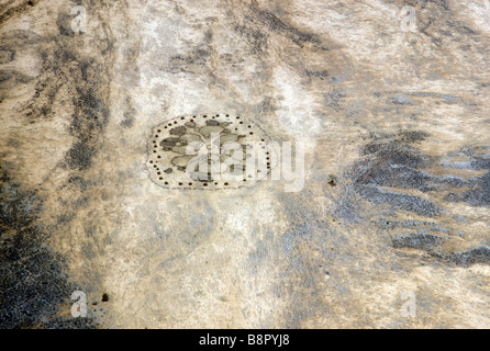 Vista aerea di Rendille remoto villaggio nel nord del Kenya Africa orientale Foto Stock