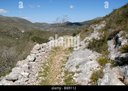 Mozarabo trail, Vall de Laguart, Benimaurell, Provincia di Alicante, Comunidad Valenciana, Spagna Foto Stock