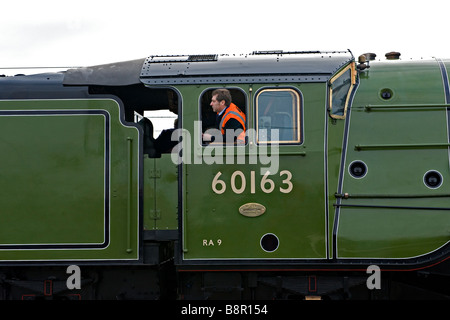 La cabina della nuova A1 classe locomotiva a vapore "Tornado' Foto Stock