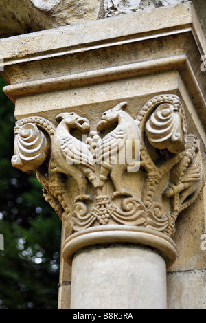 Dettagli sulla sostituzione stonecarving nella stretta di York Minster Foto Stock