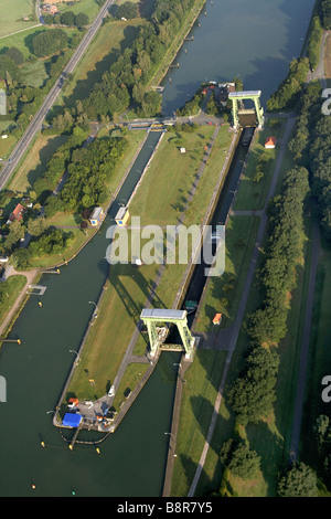 Wesel-Datteln Canal lock, in Germania, in Renania settentrionale-Vestfalia, la zona della Ruhr, Datteln Foto Stock
