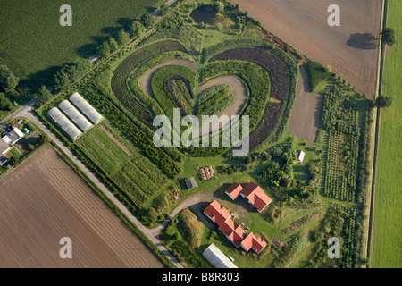 A forma di cuore giardino, in Germania, in Renania settentrionale-Vestfalia, la zona della Ruhr, Waltrop Foto Stock
