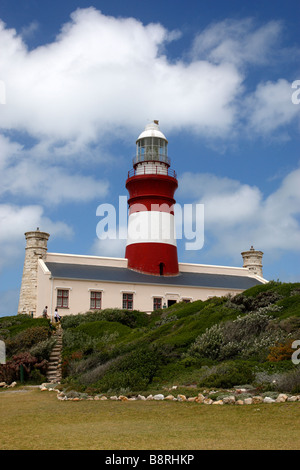 Cape agulhas faro e museo costruito nel 1848 e restaurato nel 1988 in Sud Africa Foto Stock