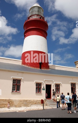 Cape agulhas faro e museo costruito nel 1848 e restaurato nel 1988 in Sud Africa Foto Stock