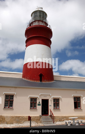 Cape agulhas faro e museo costruito nel 1848 e restaurato nel 1988 in Sud Africa Foto Stock