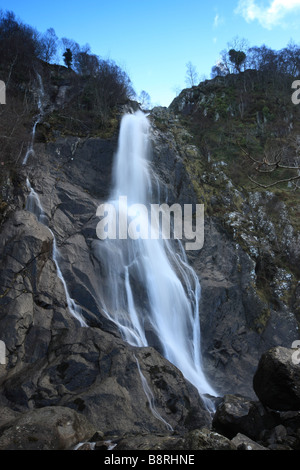 Aber Falls (Rhaeadr Fawr), Abergwyngregyn, il Galles del Nord Foto Stock
