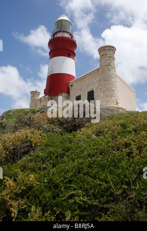 Cape agulhas faro e museo costruito nel 1848 e restaurato nel 1988 in Sud Africa Foto Stock