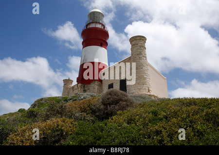 Cape agulhas faro e museo costruito nel 1848 e restaurato nel 1988 in Sud Africa Foto Stock