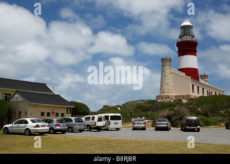 Cape agulhas faro e museo costruito nel 1848 e restaurato nel 1988 in Sud Africa Foto Stock