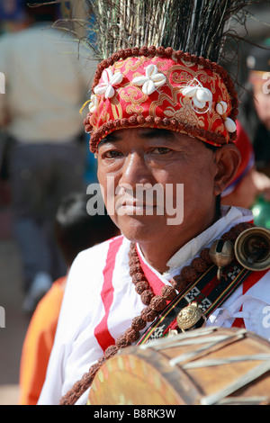 Il Nepal valle di Kathmandu Bodhnath tamang nuovo anno celebrazione Foto Stock